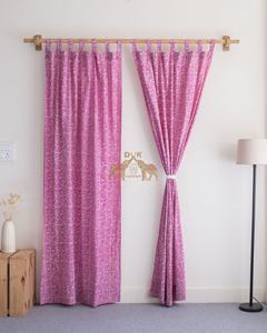 Hand Block Cotton <b>Curtains</b> Floral Pattern Print Window <b>Curtains</b> for The Living Room Premium <b>Curtains</b> Set - Product Image 3
