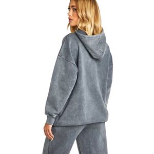 Chándal de carbón de gran tamaño personalizado para mujer, diseño transpirable tejido para temporada de invierno - Product Image 5