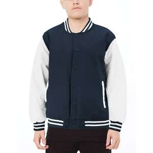 Customizable High Quality Men's Varsity Jackets Classic Button Fleece Ribbed Collar Winter OEM High-Breathable <b>Stand</b> Out Jacket - Product Image 6