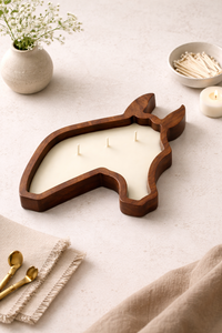 Bougeoirs artisanaux en bois de mangue naturel en forme de patte de chien, bols pour le remplissage de cire, pour la décoration de la maison et du jardin, décoration de Noël - Product Image 4