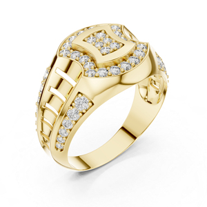 Bague de mariage en or jaune 14 carats avec diamant rond de laboratoire pour femmes |   Nouveau diamant cultivé - Product Image 5