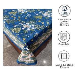 Traditional Jaipuri Luxury Hand Block Printed Floral <b>Table</b> <b>Cover</b> Soft Cotton for Weddings Parties Home Use - Product Image 3
