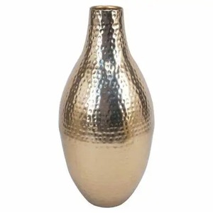 Industry Trending Hammered Pattern Metal Flower Vase Available In Different Sizes Housewarming <b>Gifts</b> Fantastic Quality - Product Image 3