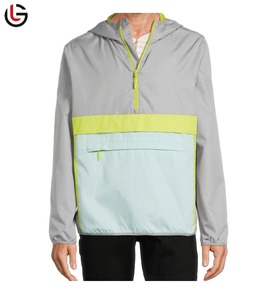Veste coupe-vent imperméable à capuche unie pour homme, logo personnalisé, couleurs contrastées, hiver, écologique, haute qualité - Product Image 5