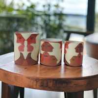Vases à bougies en verre faits à la main, résistants à la chaleur, avec design artistique personnalisé de haute qualité, pour décoration intérieure, porte-bougie.