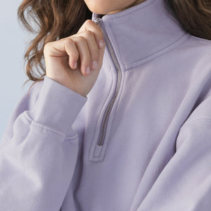 Sudadera de Forro Polar con Media Cremallera para Mujer, Talla Grande, Invierno, con Logotipo Personalizado de Fábrica, Técnica de Lavado, Temporada de Primavera - Product Image 6