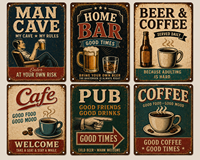 Plaque Métallique Vintage Amusante pour Café, Décoration Murale pour Bar à Domicile, Pub, Club, Cave à Hommes, Affiche Métallique Rétro, Personnalisable, Vente en Gros