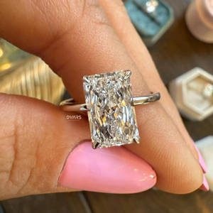 Anillo de Boda Elegante con Diamante Cultivado en Laboratorio, Corte Radiante, Claridad VVS, Oro Sólido de 18K, Certificado IGI, Joyería Fina de Diseño de Lujo - Product Image 1