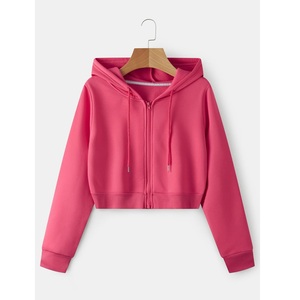 Sweat-shirt court à demi-fermeture éclair pour femmes vert Vintage Wash Loose Fit Casual Pullover Hoodie Style Custom OEM Vente en gros - Product Image 4