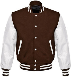 Vente en gros de vestes d'hiver High Street Style pour hommes Varsity Letterman Tissu en laine Coquillage en soie Col montant Broderie Patchwork - Product Image 6