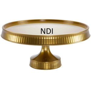 แท่นวางเค้กชุบทองแบบแฮนด์เมดแท่นโลหะอะลูมิเนียมพับได้สำหรับวางเค้ก - Product Image 1