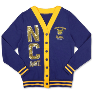 Panthera International Autumn Men's <b>Cardigan</b> Sweater Royal Blue Gold Sororities University Design <b>Button</b> Decoration - Product Image 1