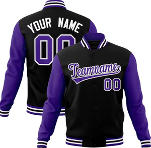 Veste d'université de baseball Letterman en mélange de coton avec numéro de nom cousu personnalisé unisexe d'excellente qualité - Product Image 4