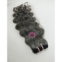 Lots de Cheveux Humains Bouclés Gris Noir 100% Remy Vierge Naturels Non Traités Indiens Résistants à la Chute Prêts à la Permanente Tissage Cuticule Intacte
