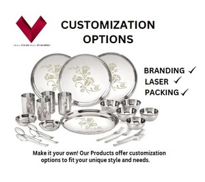 Juego de Vajilla de Acero Inoxidable de 24 Piezas con Diseño de Plantas, Incluye Cubiertos, Platos y Cuchillos de Servir, Estilo Ins, Gran Venta - Product Image 3