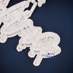 Lujo VVS Moissanite diamante nombre letra colgante 925 plata esterlina Iced Out collar joyería al por mayor - Product Image 4