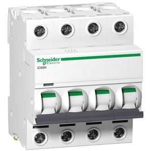 Disjoncteur miniature Schneider Electric 4A 4P ACTI9 IC60N-A9F54404 4 pôles MCB 70kA Capacité de coupure 240V 50/60Hz Courbe C - Product Image 1