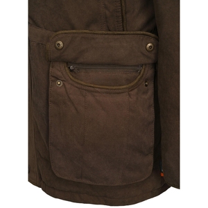 Chaqueta de caza para hombre, tela de concha, 100% algodón, cremallera y botones, cierre transpirable, bolsillos delanteros, forro polar interior/forro de poliéster - Product Image 4