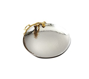 Frutal de Metal moderno, cuenco de plata martillada con trabajo elegante, forma redonda, cuenco para servir con soporte de Metal dorado, decoración moderna de Metal para el hogar - Product Image 4