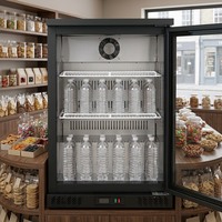 Réfrigérateur de table électrique avec porte vitrée, compact, pour aliments, collations et boissons, idéal pour les bureaux d'accueil, mini-réfrigérateur