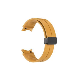 Bracelet de montre sport Galaxy unisexe jaune GL001, résistant à l'eau, en silicone souple, léger et durable, boucle magnétique en acier inoxydable 20-22 mm - Product Image 1