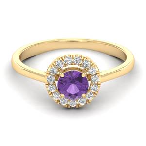 Prix de gros REYES, bague en argent sterling 925 avec améthyste et moissanite VVS, bijoux de naissance pour femmes - Product Image 6