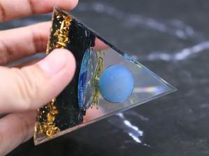 Nouvelle pyramide d'orgonite de géométrie-obsidienne guérison Reiki méditation cristal blanc pyramide d'orgone-générateur d'énergie Protection EMF - Product Image 3