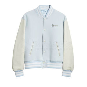 Blouson universitaire homme surdimensionné en toile de haute qualité, col montant, respirant, élégant, doublure coton/laine, mélange de laine pour l'hiver - Product Image 6