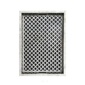 กระดูกคุณภาพสูงโมร็อกโกไม้แฮนด์เมดสี่เหลี่ยมผืนผ้าสีเขียวเสิร์ฟตกแต่งถาดบนโต๊ะอาหารในดูไบซาอุดิอาระเบีย - Product Image 2