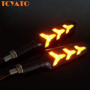 Светодиодные фары TCYATO для мотоциклов: передние гибкие светодиодные фары с эффектом «бегущей воды», задние фонари «рыбья кость», дневные ходовые огни, 12В - Product Image 2