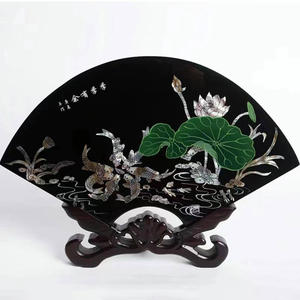 Panneau artistique de luxe incrusté de coquillages perlés en gros en forme d'éventail décoratif pour la décoration de la maison vitrine - Product Image 4