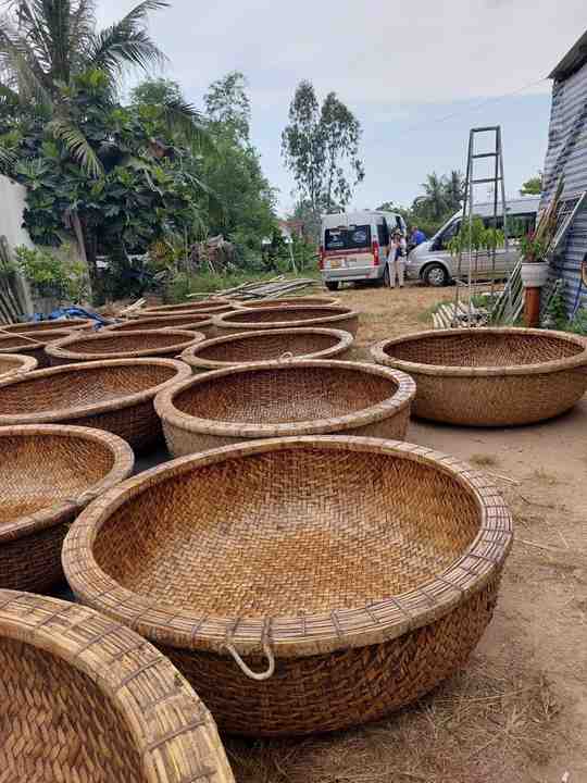 High Quality Basket Boat Handmade Vietnam Traditional Bamboo Round Boat for Fishing
