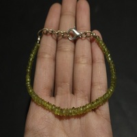Bracelet en perles d'argent facetté en péridot naturel de qualité AAA+, forme ronde, style féminin, bijoux pour cadeau d'anniversaire