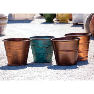 Pot de fleur en métal décoratif pour la maison avec support en fer Pots de fleurs en métal de qualité supérieure personnalisés - Product Image 2