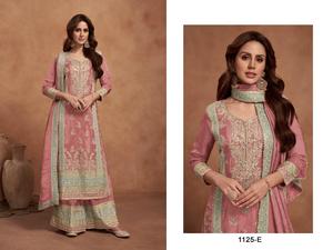 Trajes de palacio de trabajo con bordado de Vichitra de PV pesado más vendidos con Dupatta de lujo para mujer, trajes de fiesta de la India - Product Image 2