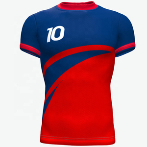 Maillots de football personnalisés en polyester sublimé, respirants, à séchage rapide, avec noms et numéros personnalisés, col rond, unisexe, adulte - Product Image 1