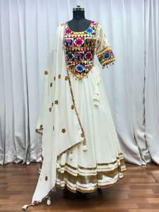 ลายพิมพ์ดิจิทัลแบบใหม่ navratri ใส่ chaniya choli - Product Image 6