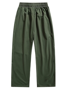 Bulk Wholesale Custom Men's Streetwear <b>White</b> Parachute Pants with Black Side Design Panels and Modern Piping Accents - Product Image 2