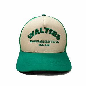 Vente en gros de chapeaux de camionneur 5 panneaux à profil haut personnalisé casquettes de sport en maille avec logo brodé en 3D conçues pour la performance et respirantes - Product Image 1