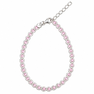 Bracciale a Catena in Argento Sterling 925 con Zirconi - 5 Opzioni di Colore - Product Image 3