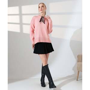 เสื้อสเวตเตอร์พร้อมเนคไท - สีแซลมอน - Product Image 2