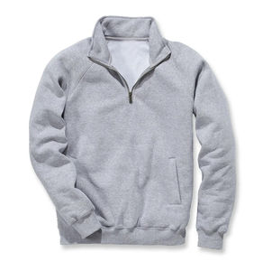 Sudaderas con cremallera Hal de cuello simulado superventas, suéter de hombre con costilla inferior bordada de chenilla personalizada OEM de ajuste Regular de lana de algodón - Product Image 4