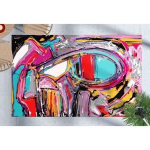 Alfombra Impresa con Pintura de Grafiti Abstracto, Alfombra Moderna y Colorida Antideslizante, Alfombra Delgada No Tejida - Product Image 2