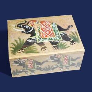 Caja Moderna y Elegante de Piedra Jabonera con Grabado Floral, Trabajo Jali Hecho a Mano, Duradera, Regalo para Oficina - Product Image 2
