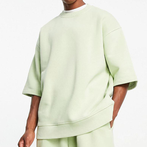 Sweat-shirt de base pour hommes personnalisé sweat-shirt surdimensionné à col ras du cou côtelé sweat-shirt pour hommes sweat-shirt en coton mélangé - Product Image 2