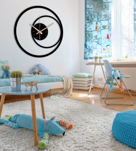 Elegante Reloj de pared redondo de metal negro El diseño contemporáneo agrega un toque sofisticado y elegante a cualquier habitación u espacio de oficina - Product Image 1