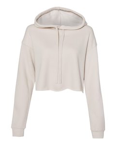 Sudadera con capucha recortada para mujer con estampado de letras Logotipo personalizado Sudadera de lana de corte suelto Sudadera con capucha recortada de algodón ligero - Product Image 1