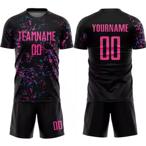 Maillot de football personnalisé avec logo, vente en gros, uniforme d'équipe imprimé par transfert thermique, manches courtes, séchage rapide, respirant, antibactérien - Product Image 1