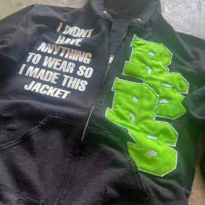 Nouveautés Vêtements pour adultes Personnaliser Sweat à capuche avec logo imprimé bouffant Sweatshirts à capuche et sweatshirts de haute qualité lavés à l'acide avec fermeture éclair complète - Product Image 5