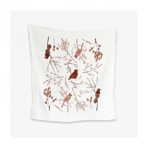 1pc Blanc Adorable Bordure Floral Plat Design Brodé Main Farine Sac Serviettes Halloween Torchons Cuisine Décor Fournitures Cadeau - Product Image 4